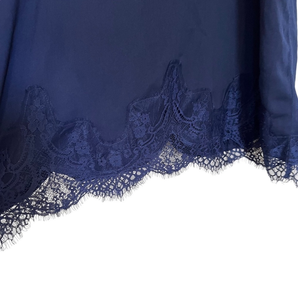 NWT Storia Satin Lace Slip Dress Size Medium in Navy - Picture 4 of 9